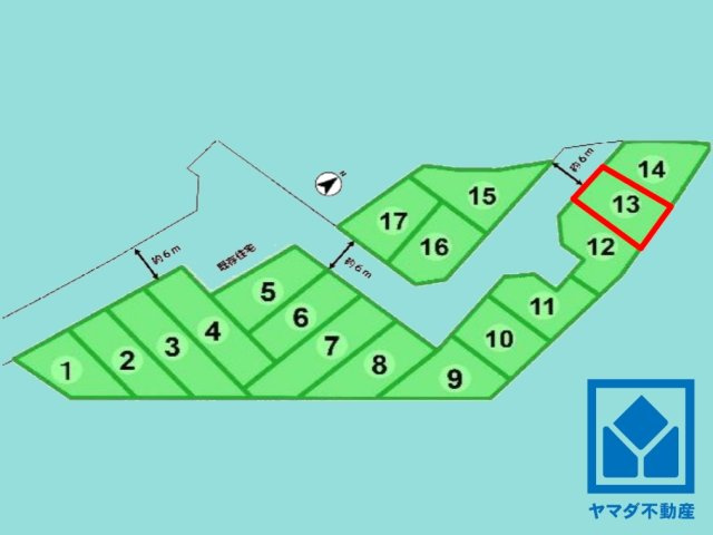 伏見区羽束師古川町　13号地の区画図
