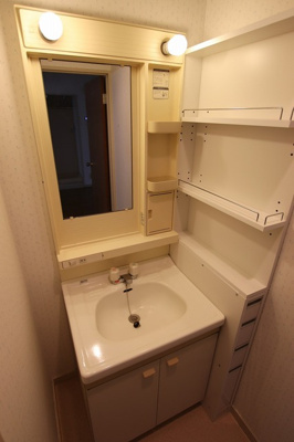 忙しい朝にうれしい独立洗面台です♪