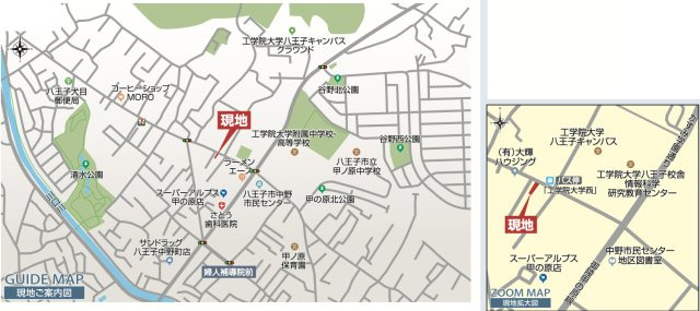 祝　成約済み　八王子市　中野町　新築戸建ての地図|～仲介手数料無料☆八王子ひなた不動産～八王子市中野町　新築戸建て