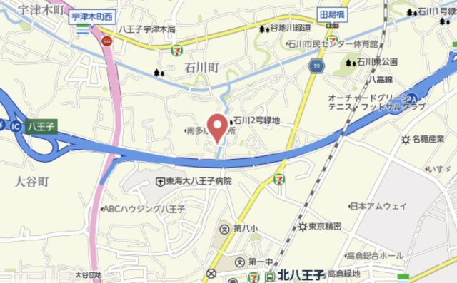 祝：成約済み　八王子市　石川町　中古戸建の地図|～仲介手数料無料☆八王子ひなた不動産～八王子市石川町　中古戸建