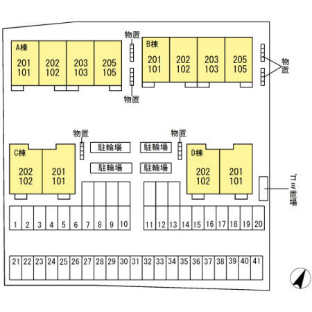銀河タウン　Ｂの区画図