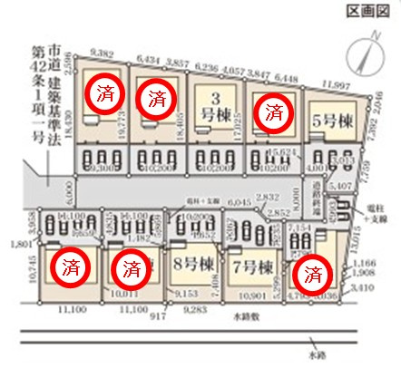 ■完成！内覧可能！12/15価格変更！■　いわき市小名浜燈籠原 　5号棟の区画図|区画図です。