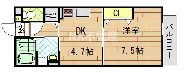 【間取り】 | Felice（フェリーチェ）（八戸ノ里賃貸） | 使いやすい間取りです