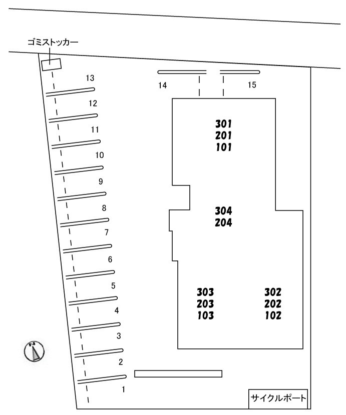 セントラル山田の駐車場