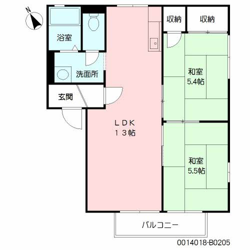 【間取り】 | オオノニューコーポ B棟 **