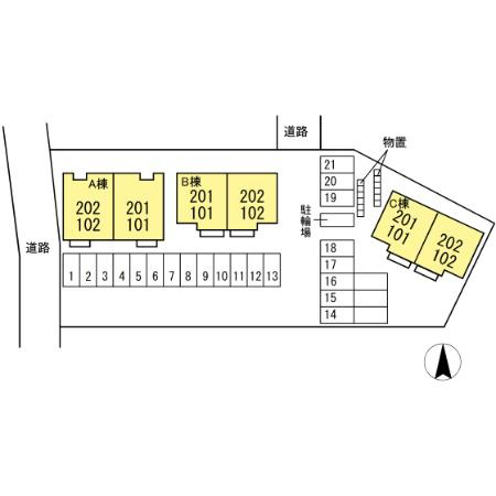 カーサ クイント　Ｃの区画図