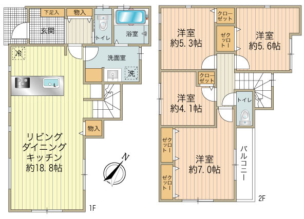 4LDK、4140万円（No.4区画）