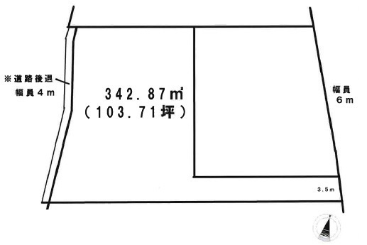 川越市笠幡　建築条件なし売地　JR川越線『笠幡駅』徒歩18分　【霞ヶ関小学区】の土地図