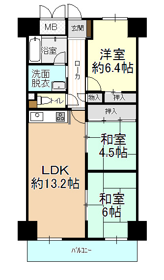 コープ野村川端町A棟の間取り