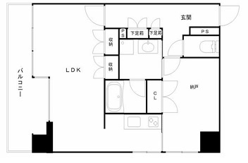 大阪市中央区本町橋の賃貸マンションの間取り