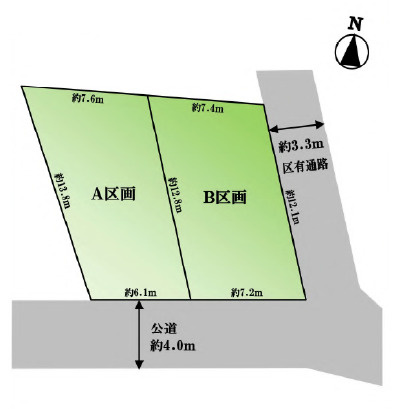練馬区高松4丁目　始発駅×車庫付　耐震住宅　全2棟の区画図