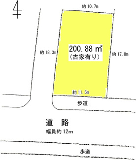 【土地図】 | 南西角地の土地