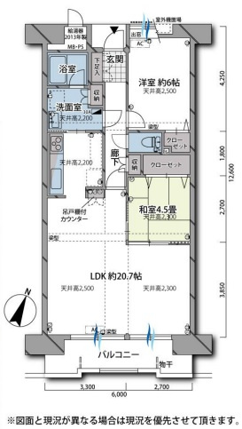 【間取り】 | ハイネス勝田台弐番館　７階 | 間取り図