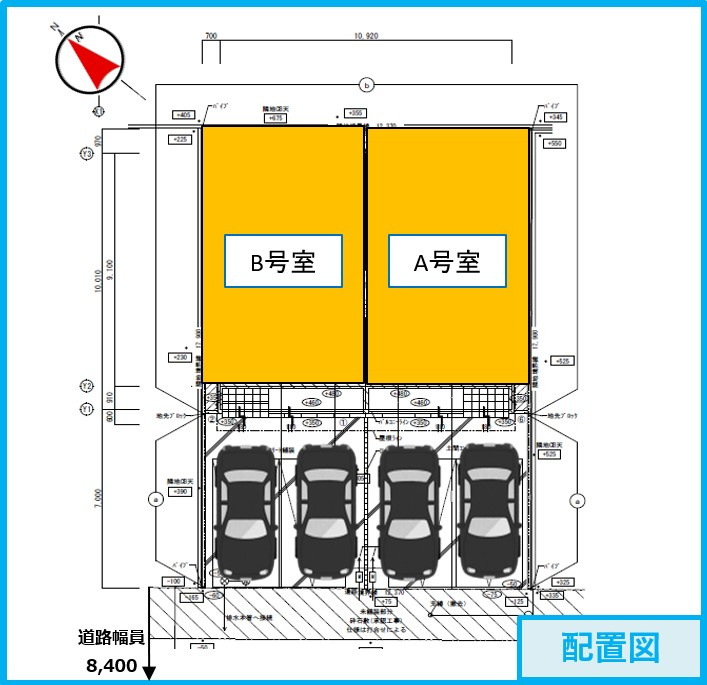神門６１倉庫付事務所の区画図