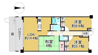 【間取り】 | ファミール雲雀丘花屋敷　弐番館　1階