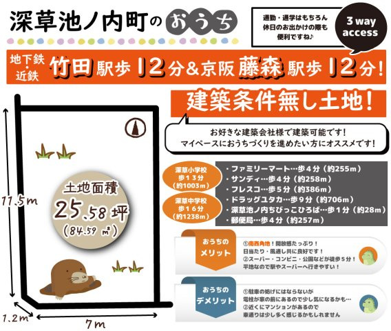 深草池ノ内町　条件無し土地