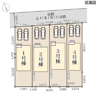 【LiveleGarden】下野市小金井 第5 全4邸の区画図|○JR小金井駅まで徒歩7分♪○
