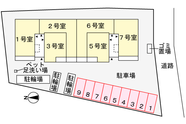 ソレイユ茨木の区画図
