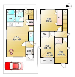 【間取り】 | 高槻市野田2丁目　新築戸建