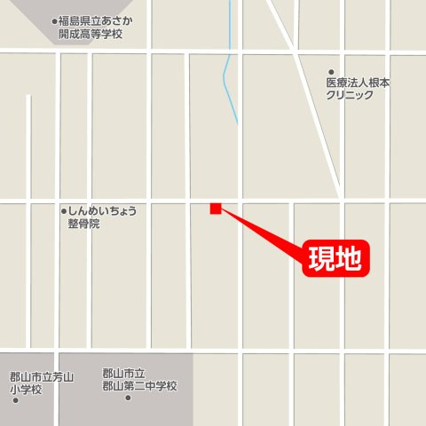 郡山市神明町1期　芳賀小・第二中　全1区画の地図