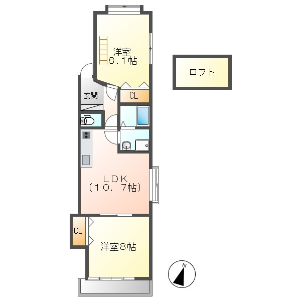 オアシス弐番館の間取り