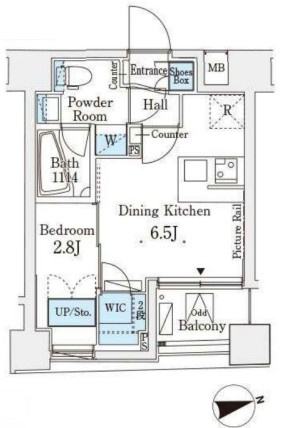 東向きの間取りです
