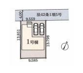 西区西新井　新築一戸建て　リーブルガーデン　01の区画図|１号棟