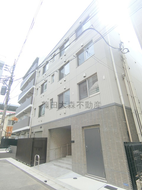 GRAN　PASEO大森北の外観|2025年6月築　RC鉄筋コンクリート造地上5階建て総戸数37戸
東京都大田区大森北6丁目　京浜急行本線平和島駅徒歩1分