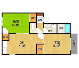 ソレアード北仁川の間取り