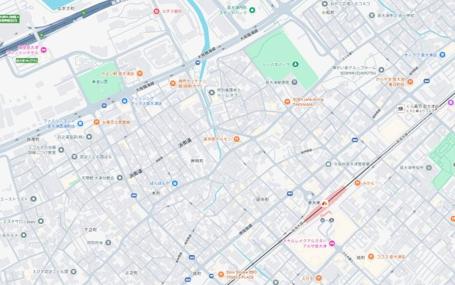 泉大津市菅原町　新築一戸建ての地図