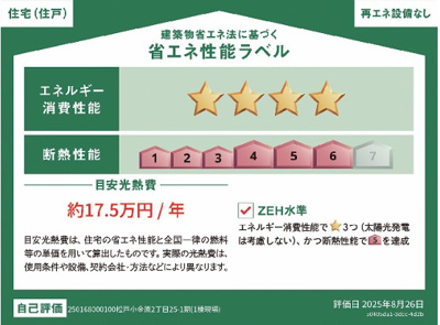 【省エネ性能ラベル】 | 松戸市小金原２丁目２５-１期　新築分譲住宅　全１棟