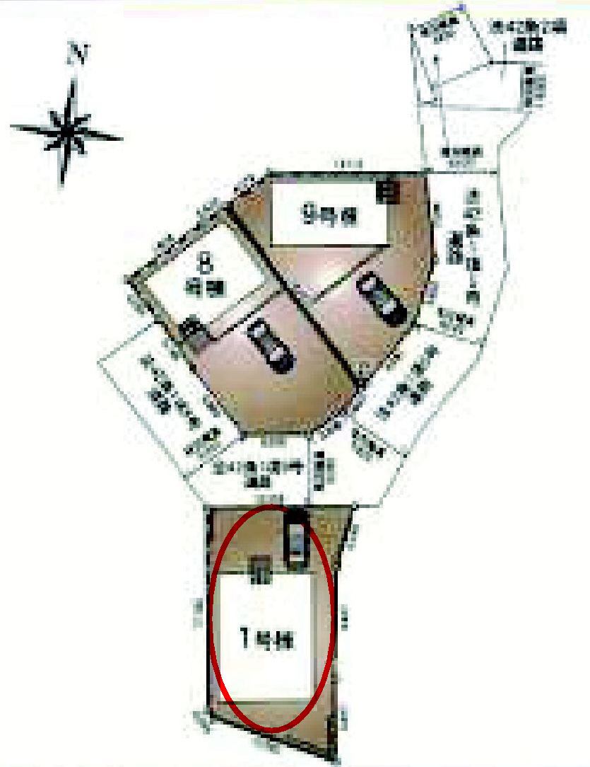 クレイドルガーデン前橋市北代田町第10　 1号棟 (平屋）の区画図|駐車場並列2台以上ご用意しています！
並列駐車なので、車の出し入れもしやすいですよ！