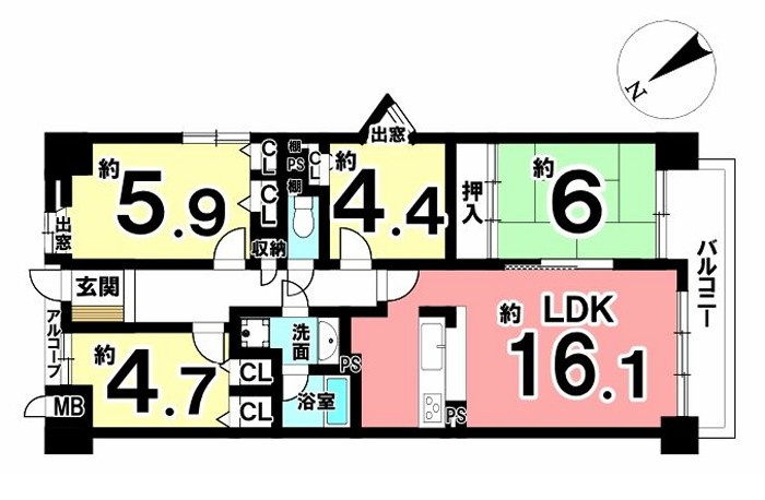 オークヒルズ香里弐番館の間取り|間取り図はいかがですか？ご希望を叶える間取りですか？リビングの広さは？水回りの位置は？カウンターキッチン？など色々な情報が集約されています。弊社ではリフォームなどのご相談も承っております。