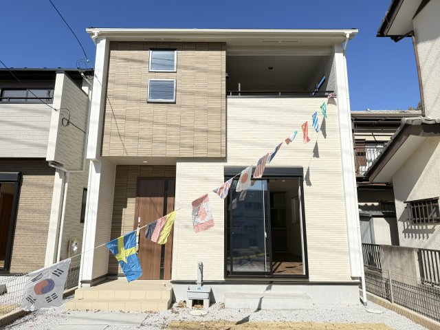 川越市笠幡　新築一戸建て　3号棟の外観|外はこのようになっています