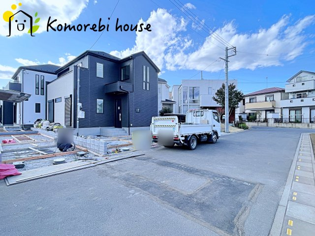 北本市下石戸下　5期　新築一戸建て　グラファーレ　03の前面道路含む現地写真|3/19撮影済み