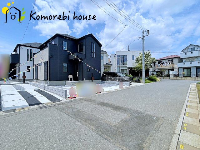 北本市下石戸下　5期　新築一戸建て　グラファーレ　03の前面道路含む現地写真|3/19撮影済み