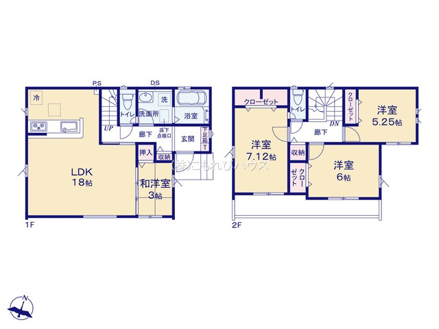 北本市下石戸下　5期　新築一戸建て　グラファーレ　04の間取り|北本市下石戸下　5期　新築一戸建て　グラファーレ　04、4LDK、土地面積120.16m2、建物面積96.88m2