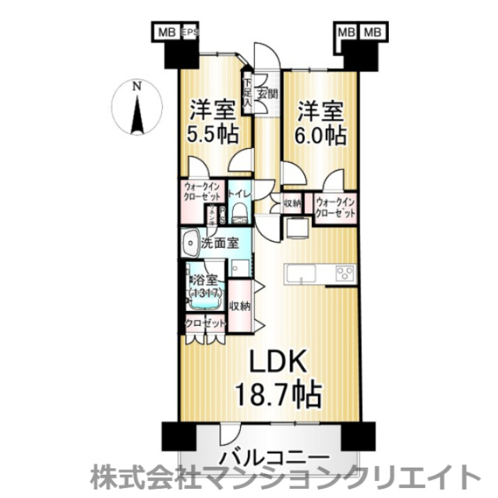 レーベン福井二の宮CROSS FRONTの間取り|現況と間取図が異なる場合は現況を優先とします。