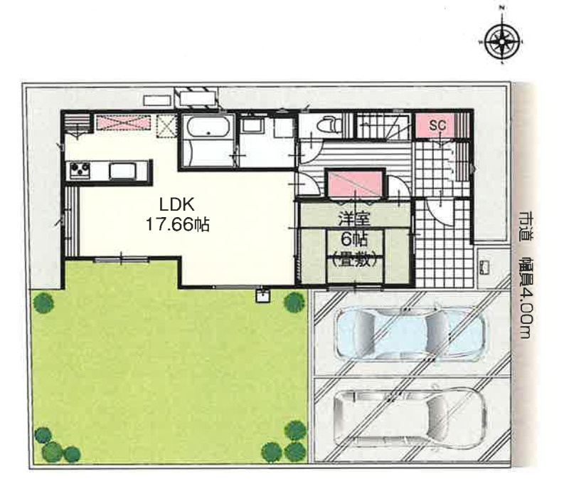 川越市笠幡　未入居戸建ての区画図|１号棟
