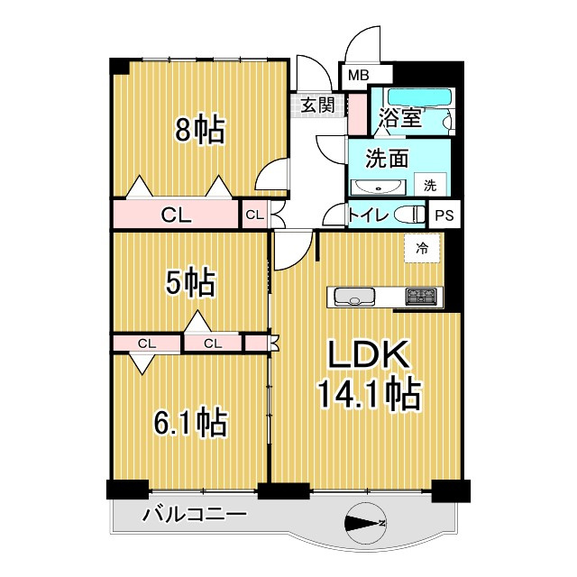 ハイツ白川の間取り