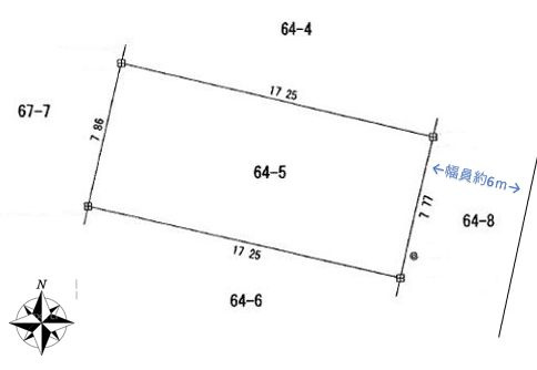 仙台市若林区今泉一丁目の土地図|敷地の東側で道路に接道します