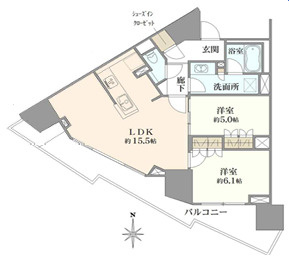 プラウド高田馬場の間取り