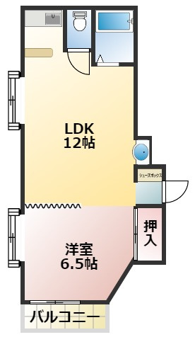 熊本市中央区坪井１丁目の賃貸マンションの間取り
