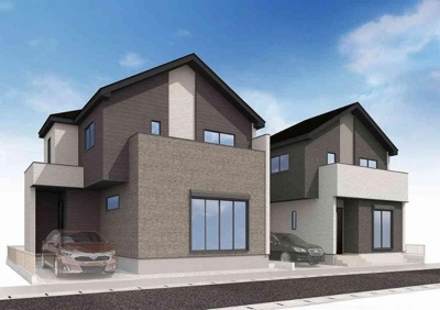 【外観パース】 | 大和市南林間10期 新築戸建 全2棟