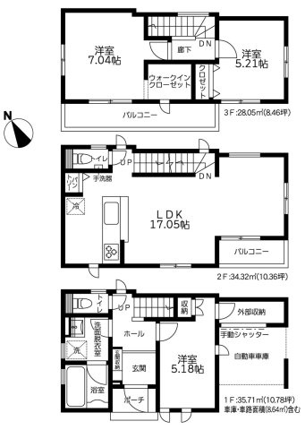 海徒歩３分！閑静な住宅街　新築戸建の間取り|導線を考えられた間取り