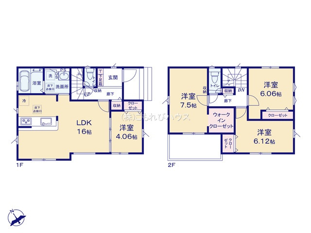 上尾市二ツ宮　7期　新築一戸建て　グラファーレ　01の区画図|全1区画・1号棟