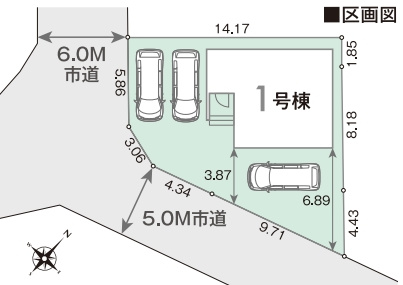 八街市富山　新築戸建の区画図|図面と現況に相違がある場合、現況を優先致します。
