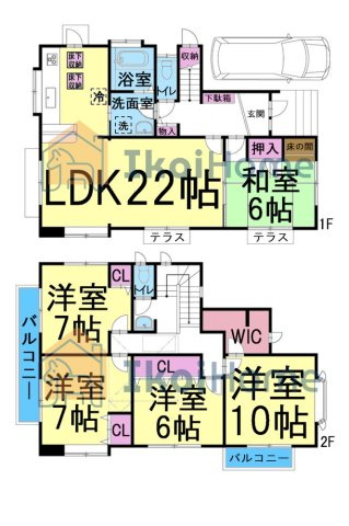 神戸市西区富士見が丘1丁目　中古戸建の間取り|【ホームページに現地動画掲載中】●年中無休：当日予約可●全居室6帖以上のゆったり5LDK！収納も◎