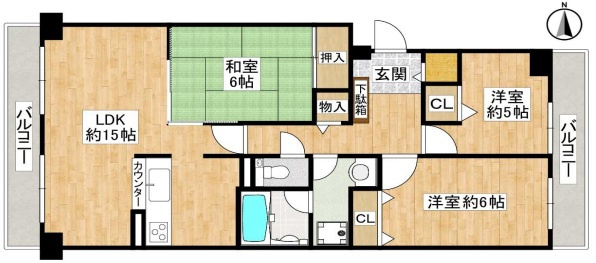 【間取り】 | K51351-サンステージ衣笠