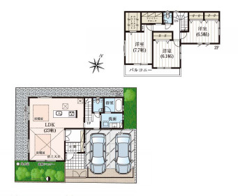 大宮盆栽町　新築一戸建て　グリーンガーデン　Kの間取り